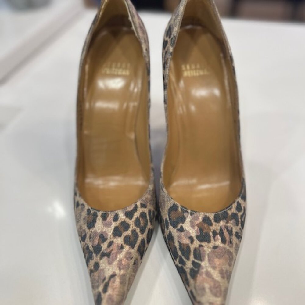 Stuart Weitzman Leopard pumps with gold heel